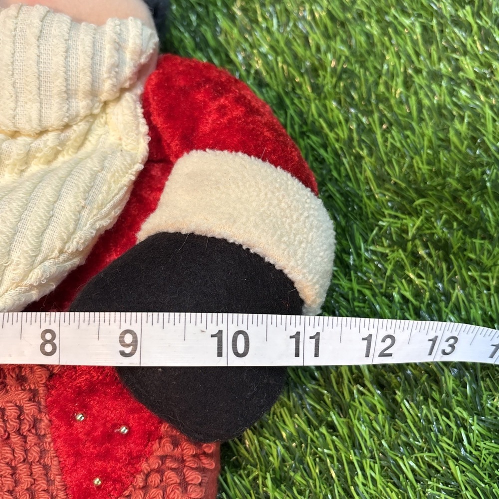 Vintage Santa Claus Christmas Stocking Plush Patchwork Felt Decor 26" - Picture 8 of 10